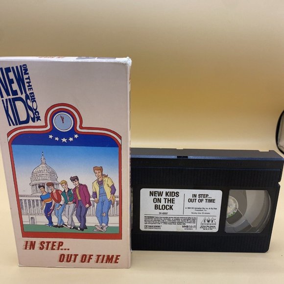 New Kids on the Block NKOTB animated VHS Video Cassette Tape In Step Out o Time. - Picture 1 of 5